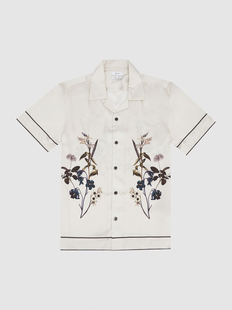 Reiss Ivory Fierro Cuban Collar Floral Shirt - Image 2 of 5