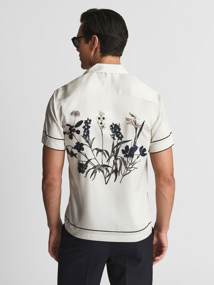 Reiss Ivory Fierro Cuban Collar Floral Shirt - Image 5 of 5