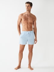 Reiss Soft Blue Wave Plain Drawstring Swim Shorts - Image 1 of 7