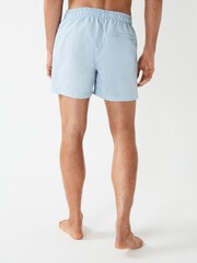 Reiss Soft Blue Wave Plain Drawstring Swim Shorts - Image 4 of 7