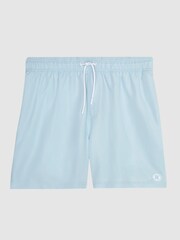 Reiss Soft Blue Wave Plain Drawstring Swim Shorts - Image 7 of 7