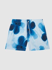 Reiss Blue Kyle Floral Printed Swim Shorts - Image 2 of 6