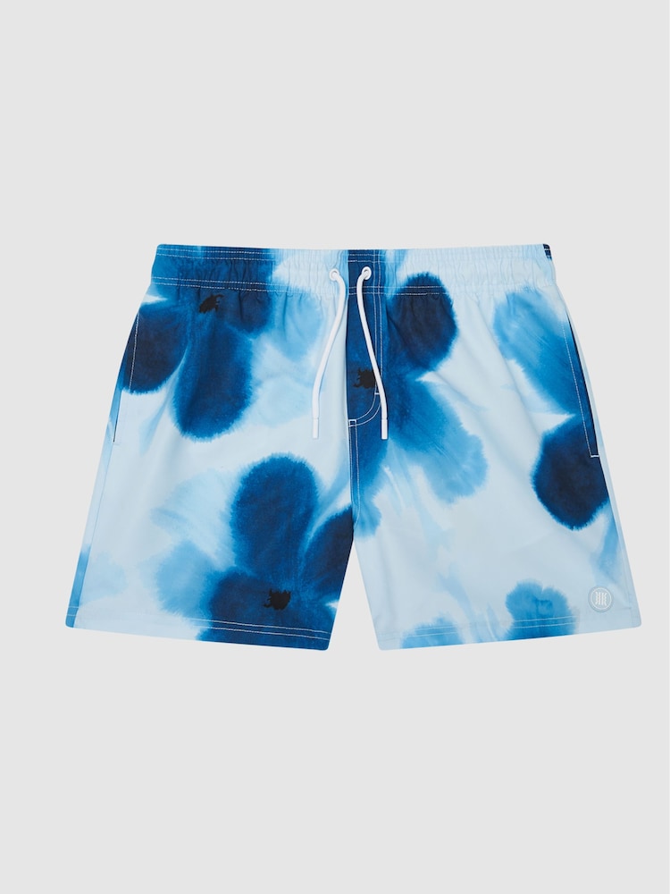 Reiss Blue Kyle Floral Printed Swim Shorts - Image 2 of 6