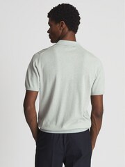 Reiss Sage Ralphy Buttoned Linen Polo Shirt - Image 5 of 6