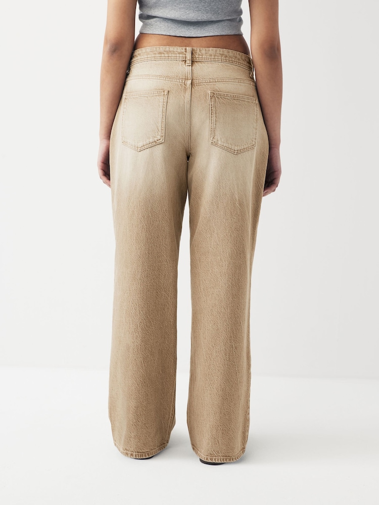 Beige Baggy Wide Leg Hourglass Jeans - Image 2 of 8