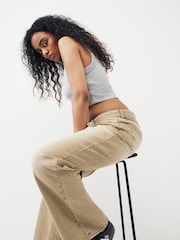 Beige Baggy Wide Leg Hourglass Jeans - Image 3 of 8