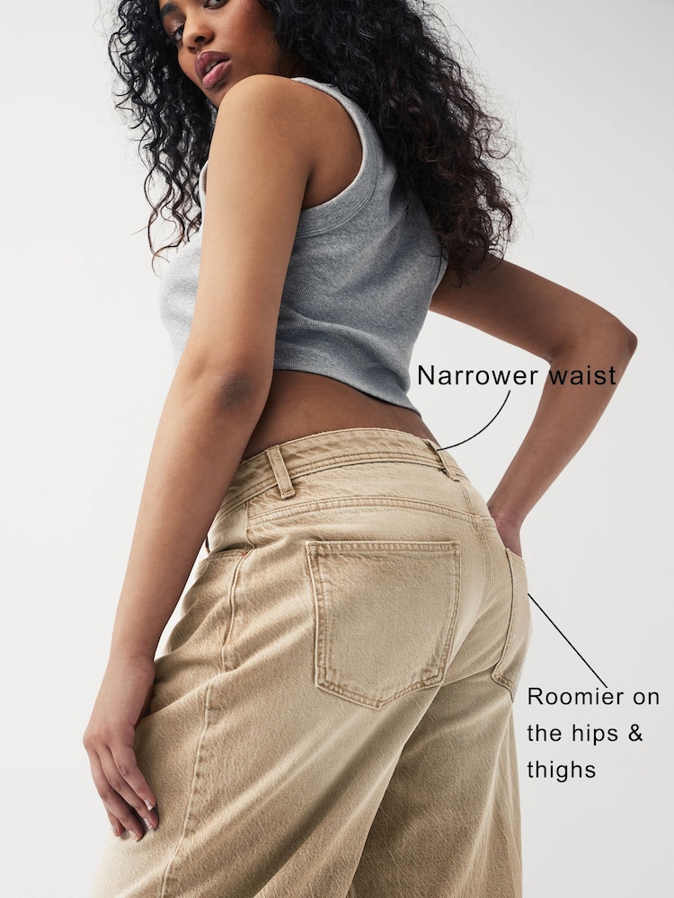Beżowy - Baggy Wide Leg Hourglass Jeans - Image 5 of 8