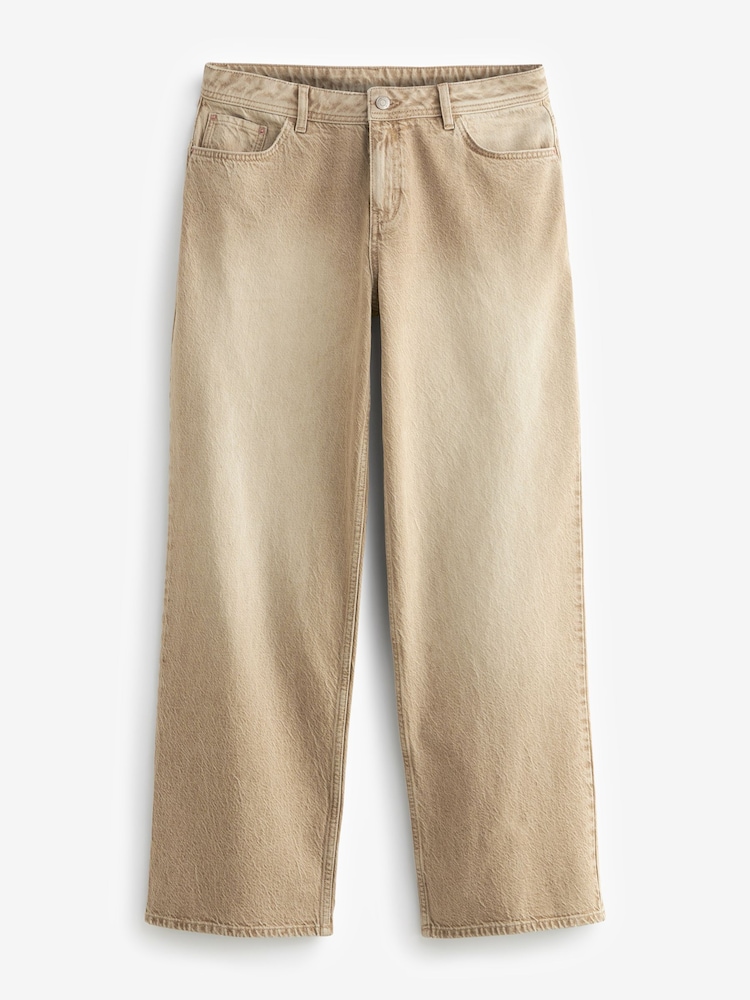 Beżowy - Baggy Wide Leg Hourglass Jeans - Image 6 of 8
