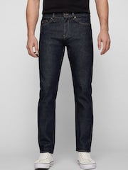 BOSS Dark Wash Maine Straight Fit Stretch Denim Jeans - Image 1 of 5