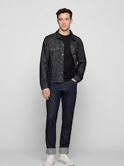 BOSS Dark Wash Maine Straight Fit Stretch Denim Jeans - Image 3 of 5