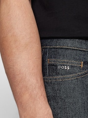 BOSS Dark Wash Maine Straight Fit Stretch Denim Jeans - Image 4 of 5