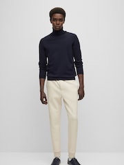 BOSS Blue Virgin Wool Roll Neck Knitted Jumper - Image 3 of 5