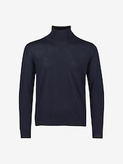 BOSS Blue Virgin Wool Roll Neck Knitted Jumper - Image 5 of 5