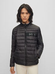 BOSS Black Water Repellent 3D Tape Logo Padded Quilted Jacket - Image 1 of 6