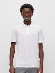 BOSS White Pallas Pima Cotton Polo Shirt - Image 1 of 5