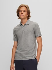 BOSS Grey Pallas Pima Cotton Polo Shirt - Image 1 of 5