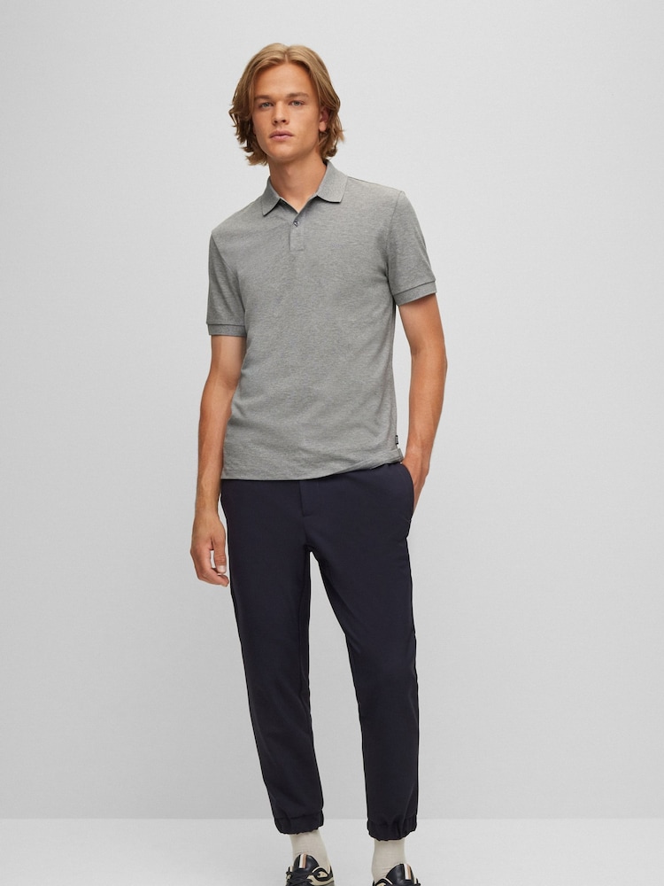 BOSS Grey Pallas Pima Cotton Polo Shirt - Image 2 of 5