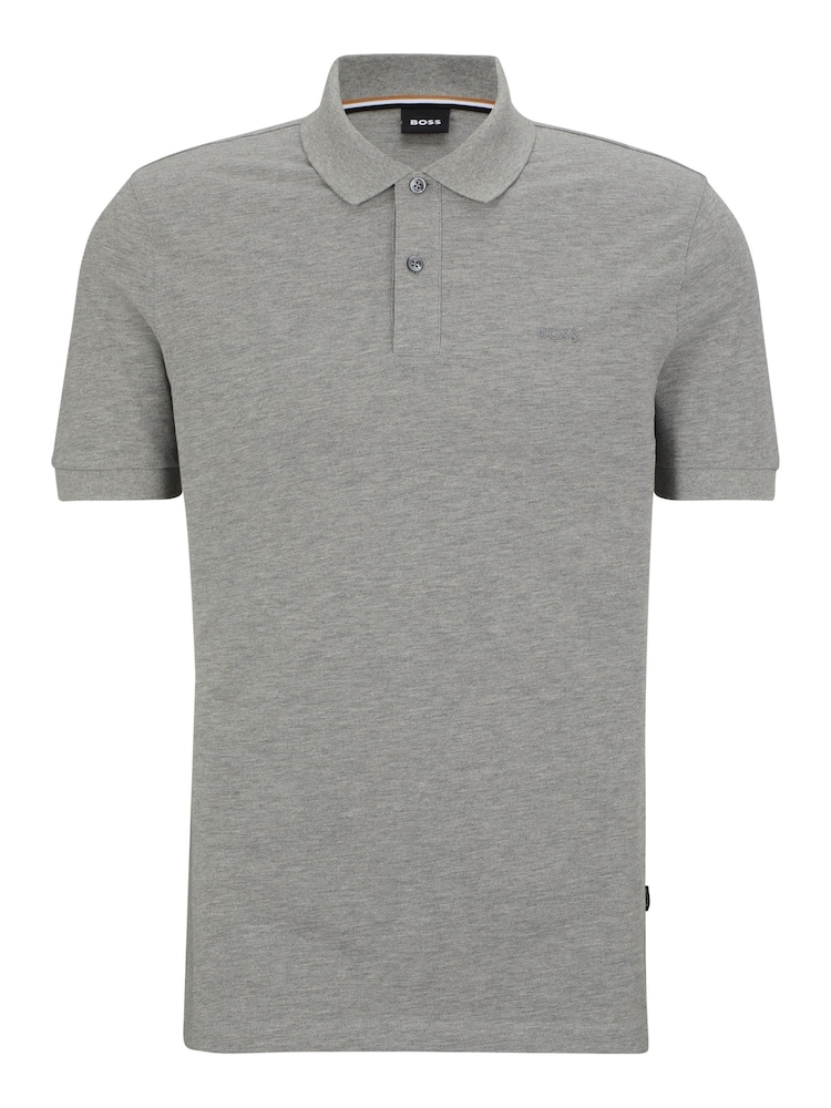 BOSS Grey Pallas Pima Cotton Polo Shirt - Image 5 of 5