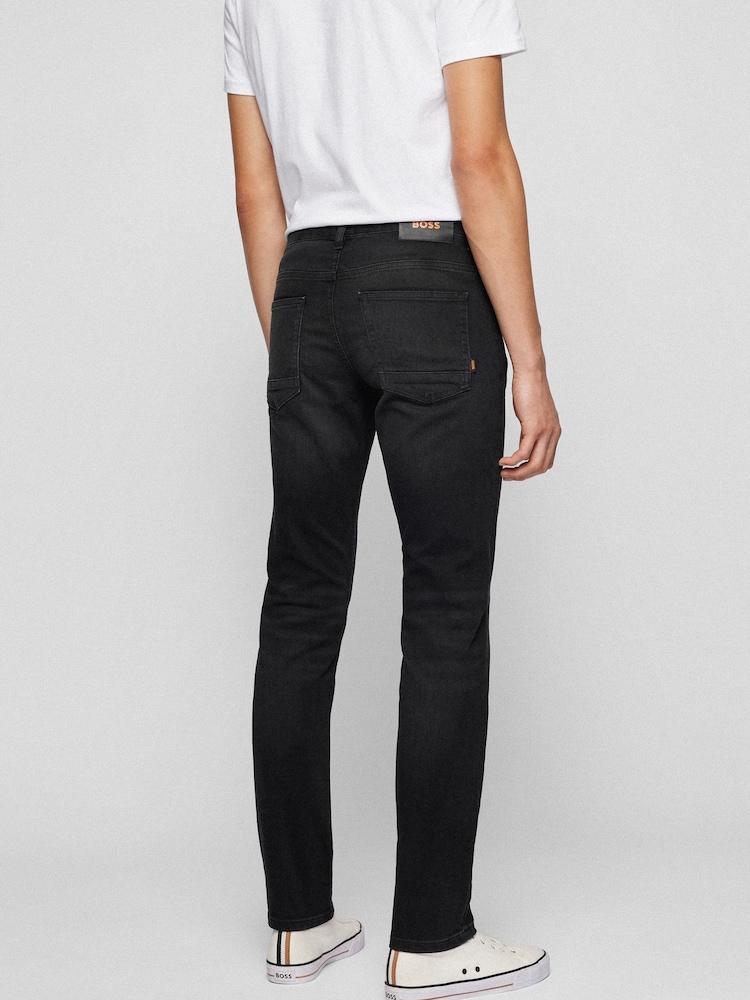 BOSS Black Wash Slim Fit Comfort Stretch Denim Jeans - Image 2 of 5 BOSS Black Wash Slim Fit Comfort Stretch Denim Jeans - Image 2 of 5