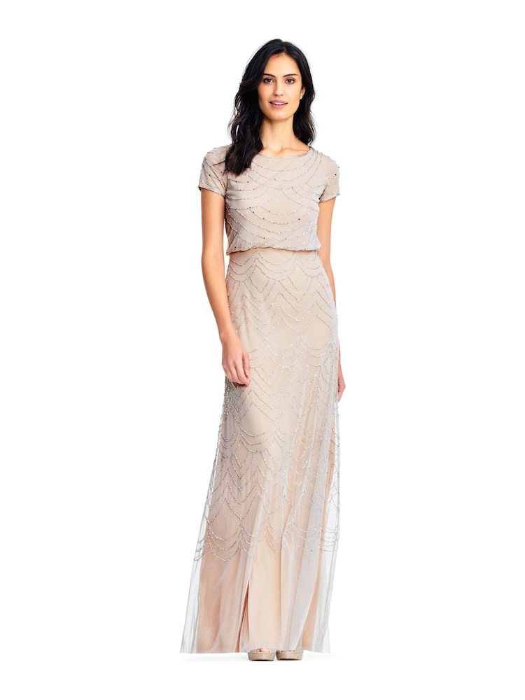 Adrianna Papell Blouson Beaded Dress - Image 1 of 3 Adrianna Papell Blouson Beaded Dress - Image 1 of 3