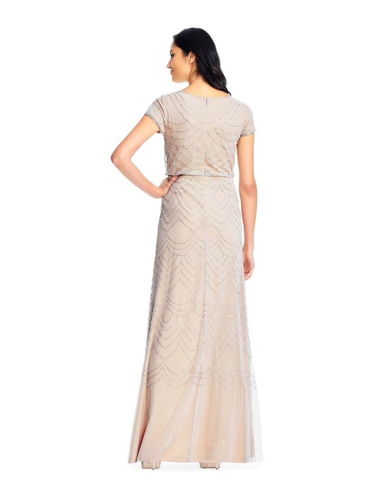 Adrianna Papell Blouson Beaded Dress - Image 2 of 3 Adrianna Papell Blouson Beaded Dress - Image 2 of 3