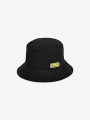 Barbour® International Black Nortan Drill 100% Cotton Sports Bucket Hat - Image 3 of 6