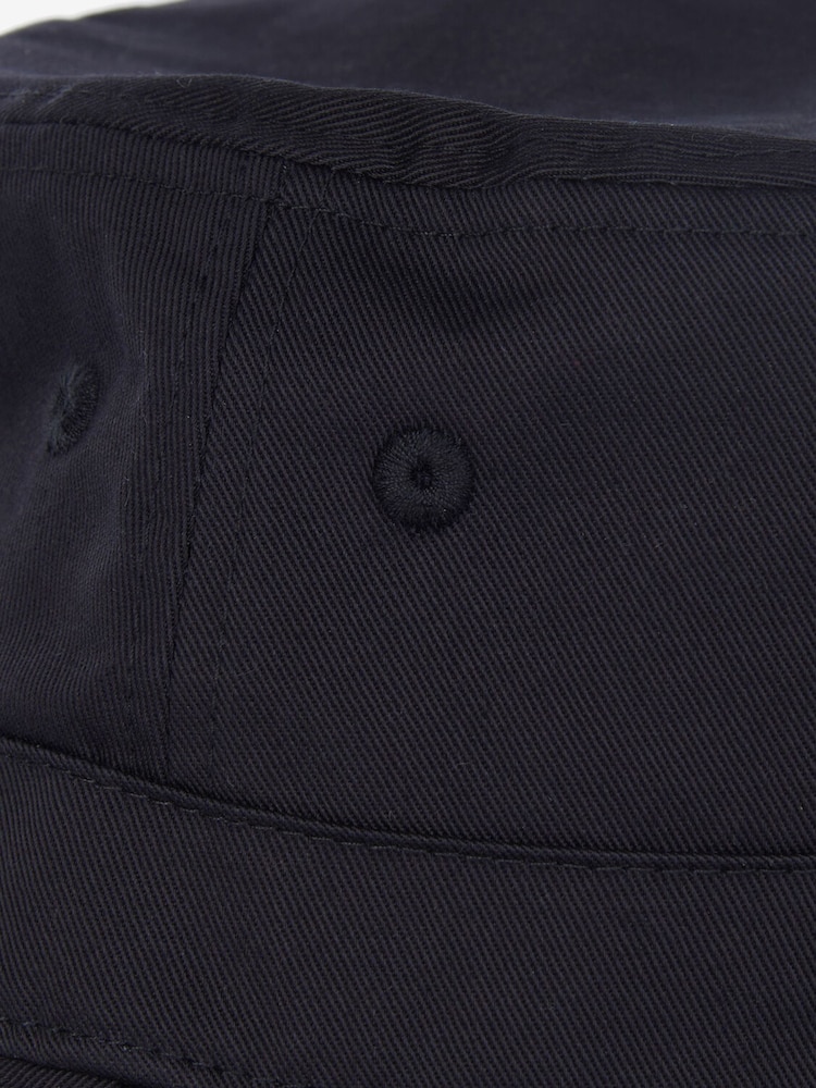 Barbour® International Black Nortan Drill 100% Cotton Sports Bucket Hat - Image 6 of 6