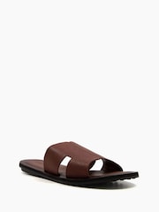 Dune London Brown Incense Saffiano Emboss Sandals - Image 3 of 5