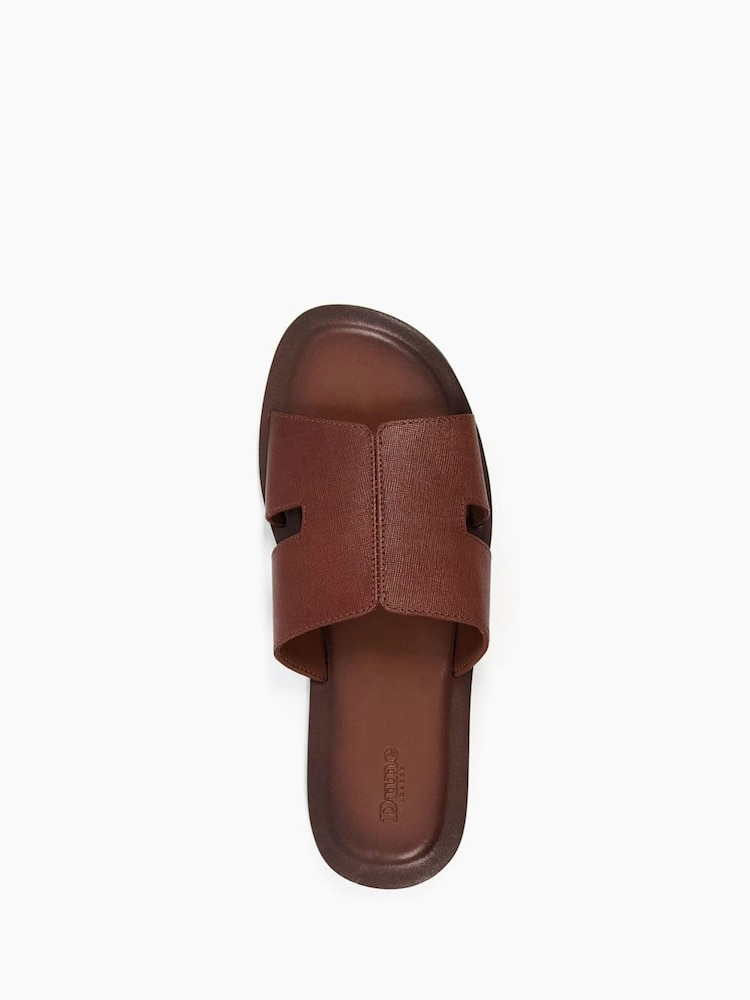 Dune London Brown Incense Saffiano Emboss Sandals - Image 5 of 5 Dune London Brown Incense Saffiano Emboss Sandals - Image 5 of 5