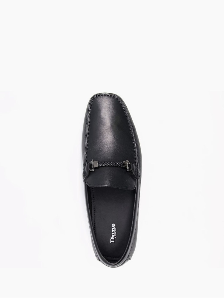 Dune London Black Standard Fit Beacons Driver Moccasins With Woven Trim - Image 6 of 6