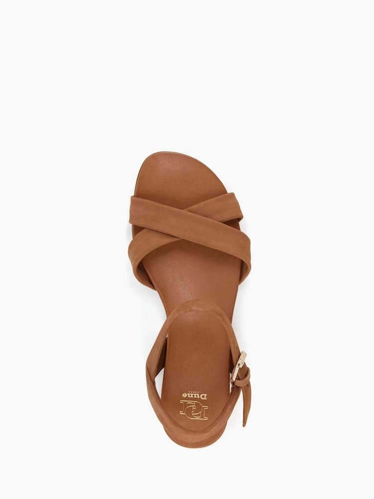 Dune London Brown Landie Cross Strap Comfort Sandals - Image 6 of 6