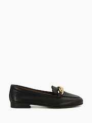Dune London Black Chain Trim Smith Loafers - Image 1 of 5