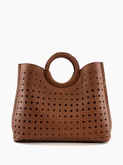 Dune London Brown Large Laser Cut Dellila Tote Bag - Image 2 of 4