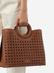 Dune London Brown Large Laser Cut Dellila Tote Bag - Image 3 of 4