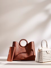Dune London Brown Large Laser Cut Dellila Tote Bag - Image 4 of 4