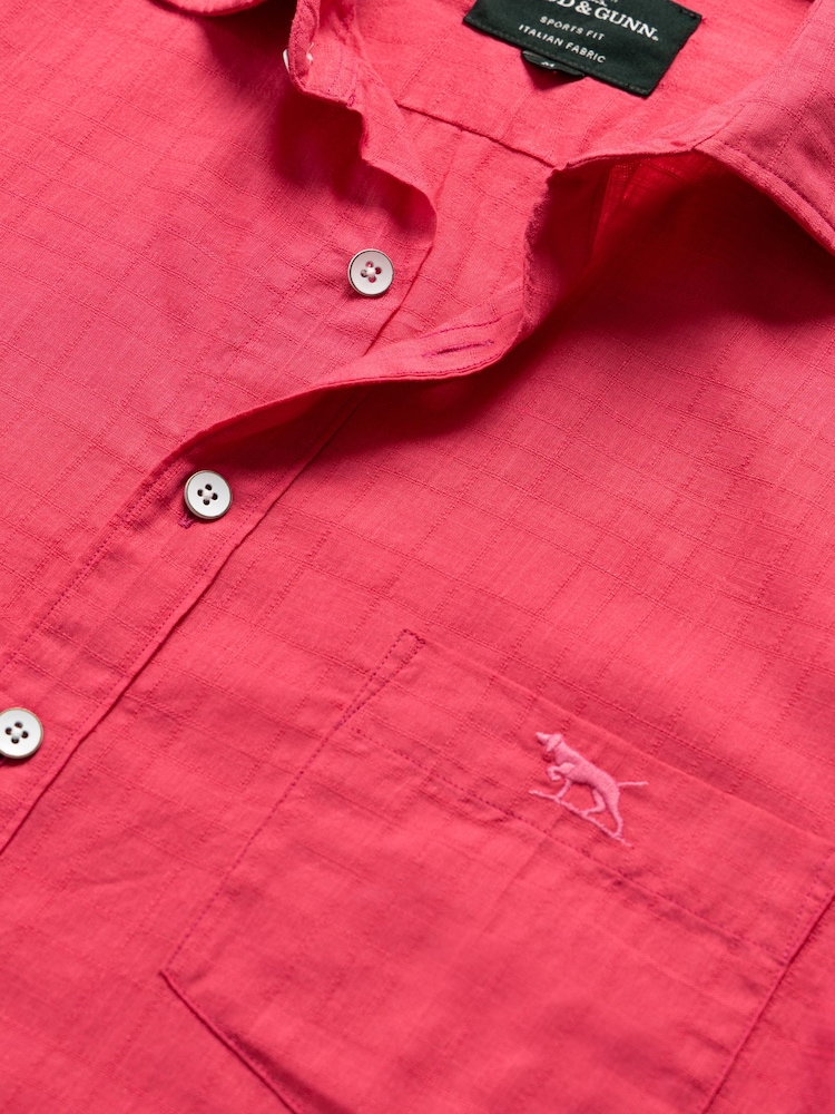 Rodd & Gunn Pink Taupo Bay Sports Fit Shirt - Image 5 of 5