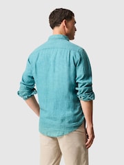 Rodd & Gunn Teal Blue Coromandel Sports Fit Shirt - Image 3 of 6