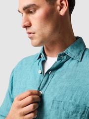 Rodd & Gunn Teal Blue Coromandel Sports Fit Shirt - Image 4 of 6