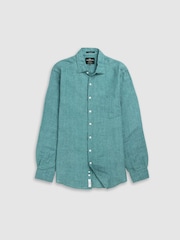 Rodd & Gunn Teal Blue Coromandel Sports Fit Shirt - Image 5 of 6