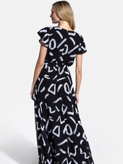 HotSquash Womens Black Chiffon Wrap-Top Maxi Dress - Slika 2 iz 3