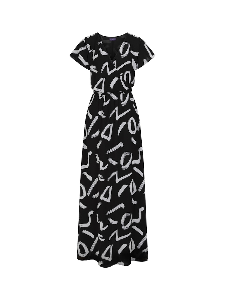HotSquash Womens Black Chiffon Wrap-Top Maxi Dress - Slika 3 iz 3