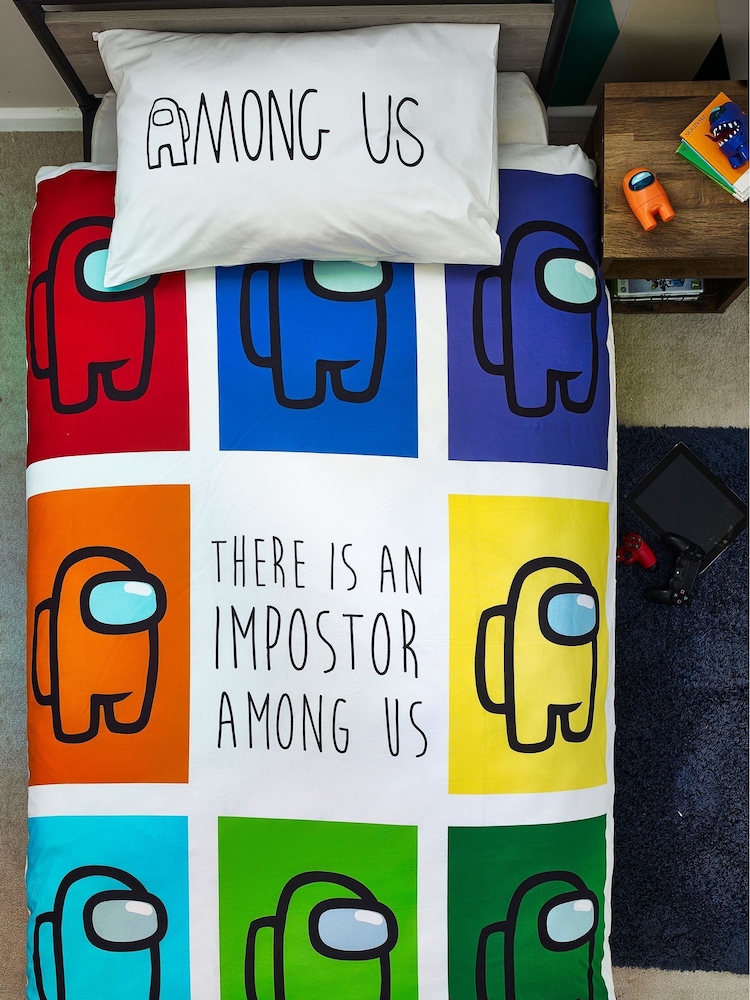 Among Us White Reversible 100% Cotton Duvet Cover And Pillowcase Set - Image 5 of 10