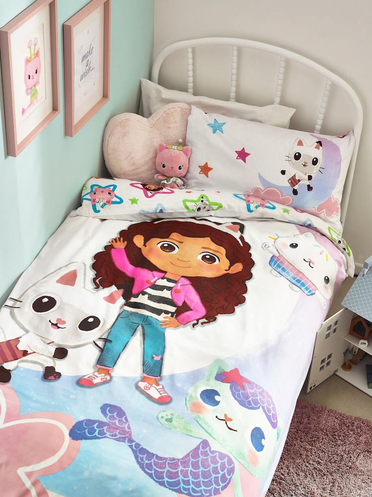 Gabby's Dollhouse White Character License Duvet Cover And Pillowcase Set - Image 1 of 11