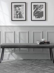 Julian Bowen Grey Luxe Low Bench - Image 1 of 4
