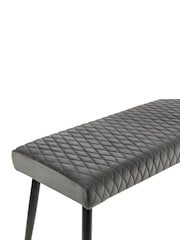 Julian Bowen Grey Luxe Low Bench - Image 4 of 4
