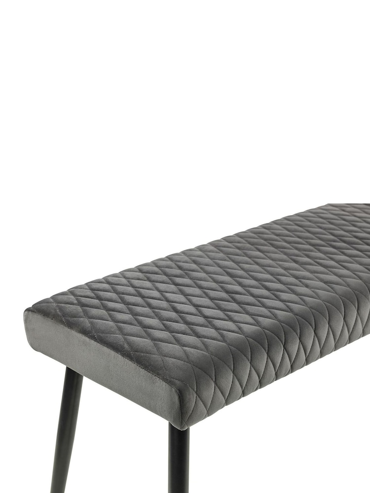 Julian Bowen Grey Luxe Low Bench - Image 4 of 4