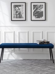 Julian Bowen Blue Luxe Low Bench - Image 1 of 3