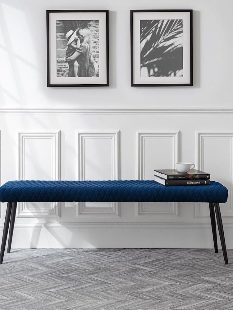 Julian Bowen Blue Luxe Low Bench - Image 1 of 3