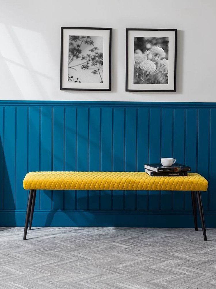 Julian Bowen Yellow Luxe Low Bench - Image 1 of 4