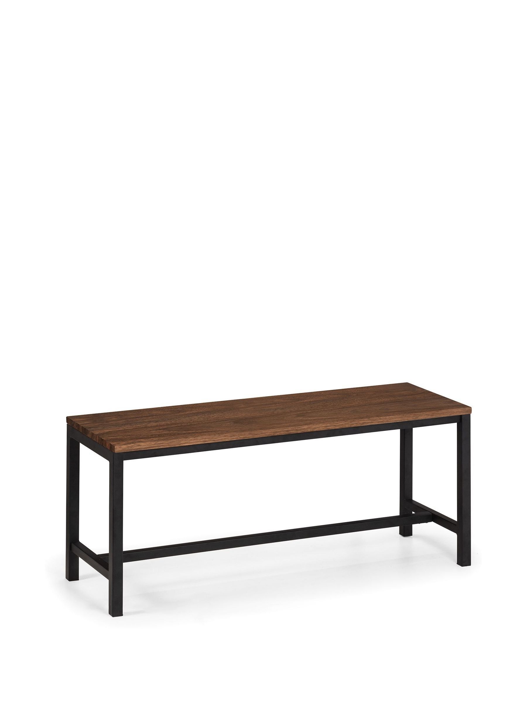 Julian Bowen Tribeca Bench - Metal/Oak - 110cm - Brown - Image 7